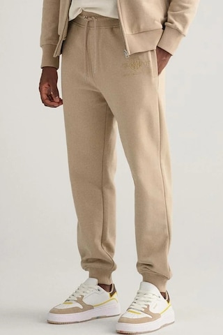 Gant Men's Regular Fit Sweatpants With Logo Beige Erkek Regular Fit Pamuk Eşofman Altı Bej