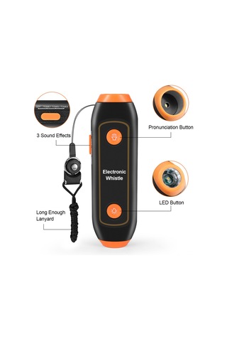 Geeksen 3 Ses Ve 3 Ses Seviyeli Led'li Elektronik Düdük, Spor Ve Eğitim İçin Pratik, Portakal Rengi Çok Renkli