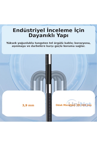 Uninet Oynar Başlıklı Joystickli Ekranlı Kayıt Yapabilen Çapı 3.9mm Uzunluğu 1.5metre Kablolu Endoskop Yılan Kamera