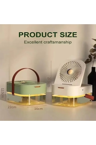 Funtree Treasure Masaüstü Fan Gece Lambası 4000mah Aroma Terapi Nemlendirici Beyaz/yeşil