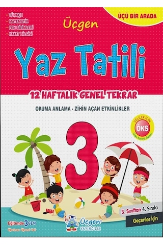 Üçgen Yayıncılık 3. Sınıf Yaz Tatili 12 Haftalık Tekrar+ Deneme 2023