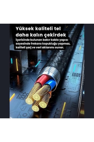 Super Şarj 5a 66w Type-c Şarj Kablosu Kısa Type-c Powerbank Şarj Kablosu Örgü Kopmaz Kablo