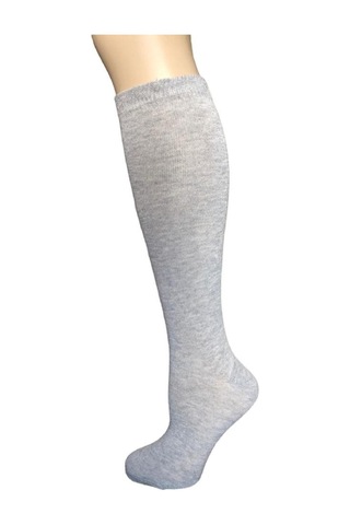 DESIGN PAMUKLU ÇOCUK DİZALTI OKUL ÇORABI-Gri