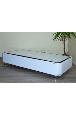 Baza SUNİ DERİ BEYAZ Silin Kumaş Model Kapiton Metal Çelik Fırın Boya 100*200cm El Yapım