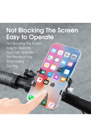 Yaozixa Alüminyum Bisiklet Telefon Tutucu Suya Dayanıklı Tip B - 55-100mm Telefonlar İçin 22.2-31.8mm Direkler Siyah