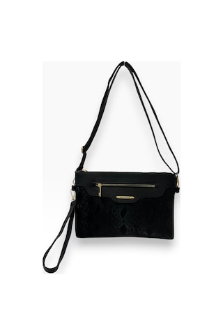 Sanmorris Kadın Suni Deri Ayarlanabilir Çapraz Ve El Askılı Portföy, Clutch Çanta S.siyah - S.siyah