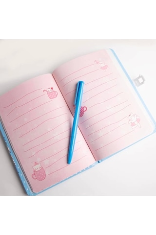 Çocuk Kilitli Resimli Anı Defteri 100 Yaprak İthal Ürün Prenses Pembe