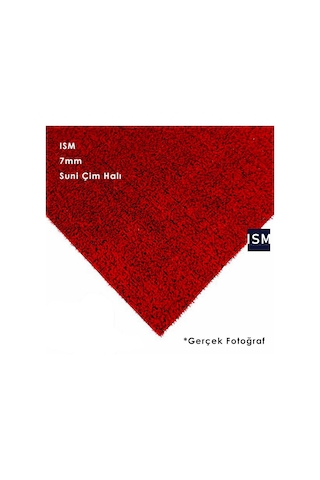 Ism - Suni Yapay Çim Balkon Halı - 7Mm - Kırmızı Renk