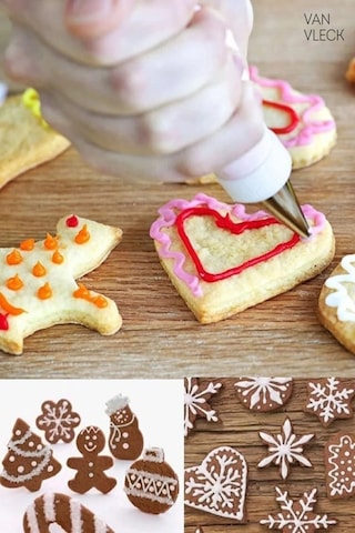 10 Parça Krema Sıkma Torbası Seti Paslanmaz Çelik Uçlu Pasta, Kek Ve Süsleme Torbası Beyaz