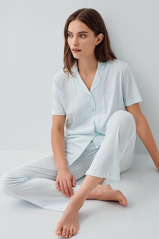 Pierre Cardin Kadın Mavi Gömlek Pijama Takım Pc9204-s-v2 Mavi