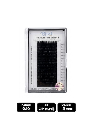 Misyul 0.10c Natural Kıvrım 15 Mm Soft Eyelash Doğal İpek Kirpik 16'lı