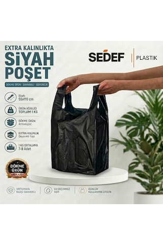 55x110 Siyah Kalın Atlet Poşet