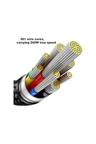 Zyzqstore 3 Metrelik Tungsten Serisi Gold Baseus 240w Hızlı Type-c To Type-c Şarj Kablo, Pazly Veri Uzunluk:3m, Hızlı充電 İçin İd