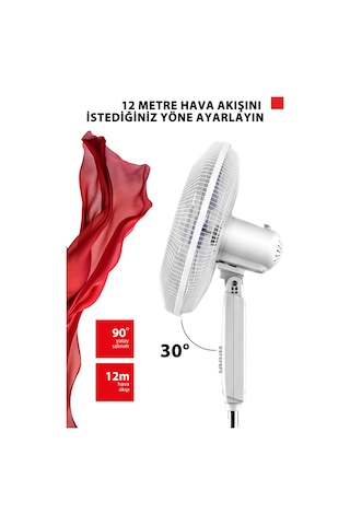 Jet Tasarımlı Beyaz 5 Kanatlı Ayaklı Vantilatör F-ase50cıs W