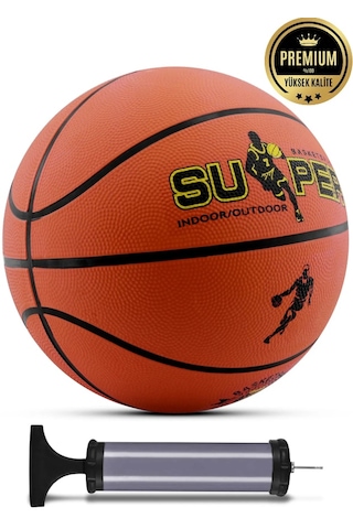 Basketbol Topu Iç Dış Mekan Pompa 7 Numara Turuncu