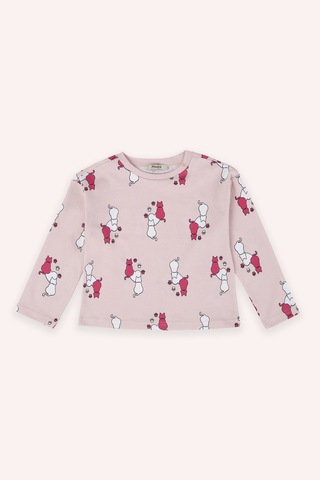 Panço Kız Çocuk Desenli Pembe Pijama Takımı