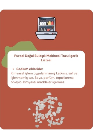 Pureal Doğal Bulaşık Makinesi Tuzu 3 Kg - 100 Yıkama