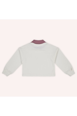 Panço Kız Çocuk Yakalı Uzun Kollu T-shirt Gül Kurusu 2421gk05027-4810 001