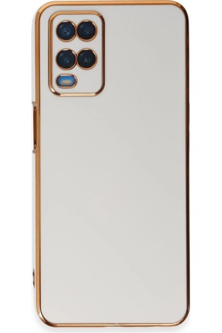 Oppo A54 4g Kılıf Volet Silikon - Beyaz Düz Renkli