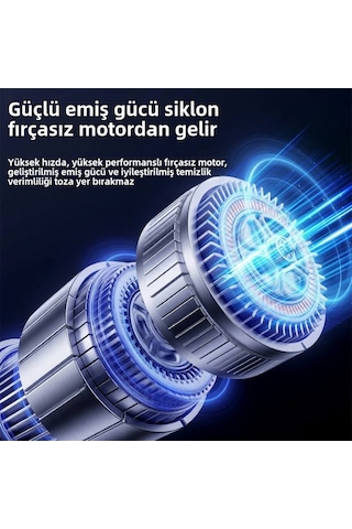 22.000 Pa Işıklı Araç Süpürgesi Kablosuz Şarjlı Çok Başlıklı Güçlü Yüksek Güçlü Dijital Ekranlı Şarjlı Ev Süpürgesi 22000