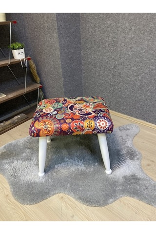 Trend Lake Retro Ahşap Ayak Uzatma Pufu Makyaj Koltuğu Bench Tabure