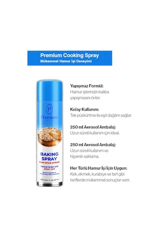 Premium Hamur İşleri Sprey Yağ 17 Al 15 Öde, 250 Ml Hediyeli