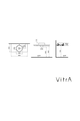 Vitra Metropole Seramik Üst Tezgah, 100 Cm Beyaz