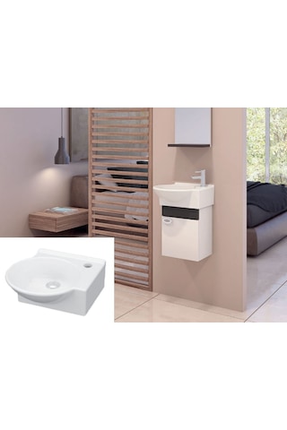 Idevit Myra Karavan Mini Köşe Lavabo 33 x 36 Sağ / Sol Sağ-Sifonsuz