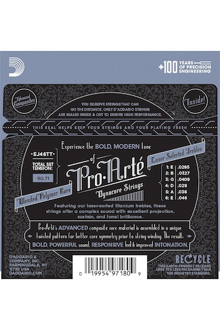 D'addario Ej46tt Pro-arte Serisi Klasik Gitar Tel Seti Hard Tension - Titanyum