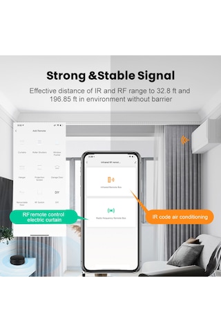 Suofeng Ev Aletlerini Kontrol Eden Akıllı Wifi Ir+rf Sesli Kumanda - Tuya Uyumlu, Google Home Destekli, Siyah