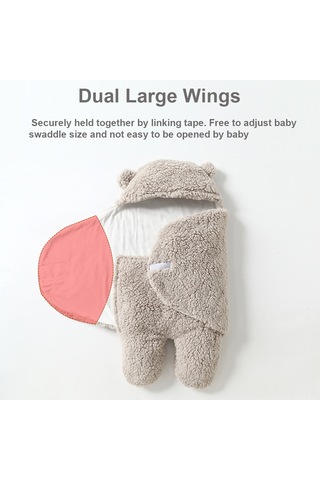 Maiyame Bebek Kışlık Kalın Sherpa Battaniye Ayırıcı Bacaklı Uyku Çantası Pembe M 0-3 Ay Pembe