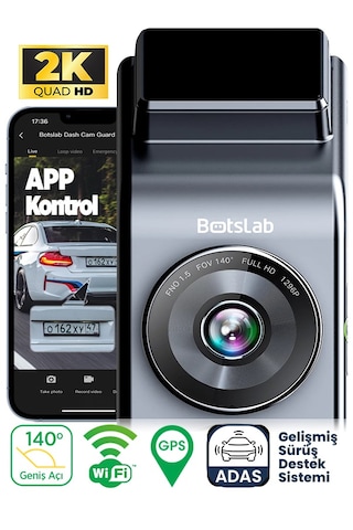 360+ G300H Pro 2K QHD ADAS Wifi + GPS 140° Geniş Açı Gece Görüşlü Akıllı Araç İçi Kamera