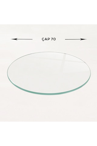 Masa Camı Ekvator Saydam Çap70cm
