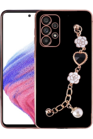 Zore Galaxy Uyumlu A72 Kılıf El Tutamaçlı Kamera Korumalı Msra Taka Silikon Kapak - Siyah Siyah