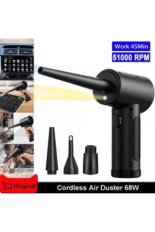 Reedark Yüksek Güçlü Kablosuz Araç El Süpürgesi - Usb Şarjlı Taşınabilir Üfleyici