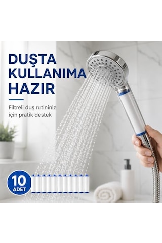 Sogud Duş Filtresi Yedek Kartuş - 10'lu Paket - Filtreli Duş Başlığı Ve Arıtmalı El Duşu İle Uyumlu - Kireç, Tortu Ve Kalıntıları Azaltmaya Yardımcı Kolay Değiştirilebilir Banyo Filtre Seti