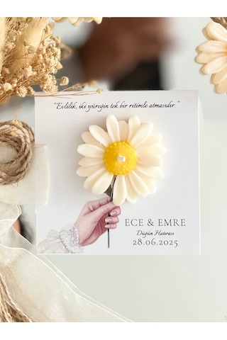 Bernami Mum Pinterest 10 Adet Özel Tasarlanmış Kart Ve Papatya Mum. Bebek Doğum, Babyshower, Doğum Günü, Hediyelik Diğer
