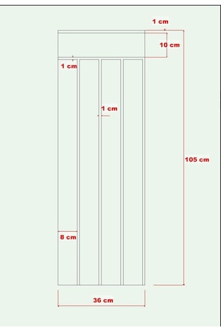 DUVAR PANELİ 36 cm Genişlik x 105 cm Ham mdf Duvar paneli ( 10 mm