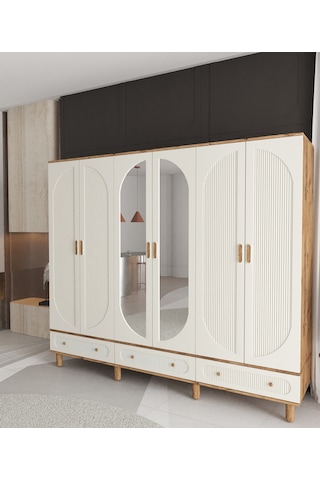 Soho 6 Kapaklı Çekmeceli Gardırop - Tamamı Mdf Aytaşı