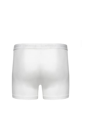 Weweus Beyaz Erkek Süper İnce Doğal Bambu Lüks Uzun Boxer 1014 Beyaz