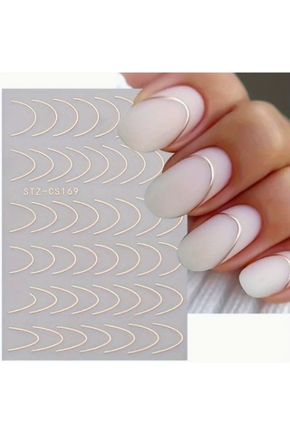 Nail Art Metal Folyo Stiker Metal Folyo Bakır Stz-cs1693 Beyaz