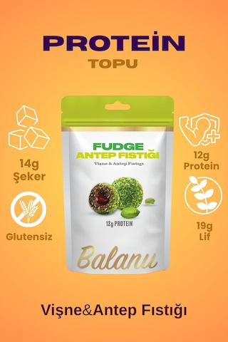 Fudge Antep Fıstığı Kaplı Vişneli Meyve Topları 110gr X3 Adet