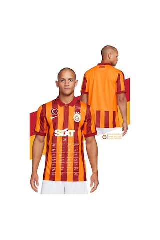 Galatasaray Lisanslı 100. Yıl İmzalı Forma Gs Aslan Baskılı Hediyelik Ahşap Kutulu Sarı - Kırmızı