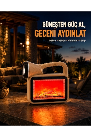 Güneş Enerjili Alev Efektli Lamba Cob Led Su Geçirmez Çok Fonksiyonlu Renkli