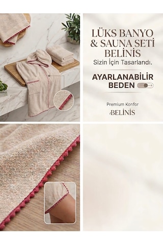 Lüks 2'li Banyo Ve Sauna Seti Ayarlanabilir Gövde Havlusu Ve Saç Bonesi, %100 Pamuklu, Premium Kurulama Seti S M L Xl Bej