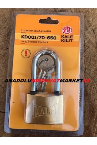 Kale Uzun Pirinç Asma Kilit 50mm Paslanmaz Çelik Asma Kilit