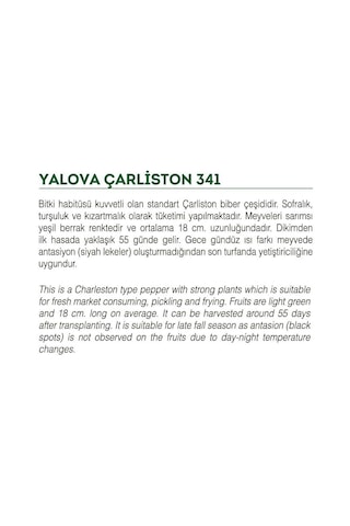 Ata Tohumu Sivri Biber Yalova Çarliston 100 Adet Tohum