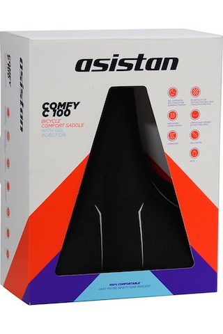 Asistan Comfy C100 Sportif Geniş Jel Dolgulu Bisiklet Selesi Siyah