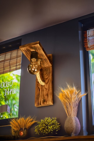 Rustik Modern Ahşap Aplik Duvar Lambası Dekoratif Aydınlatma Cafe Ahşap