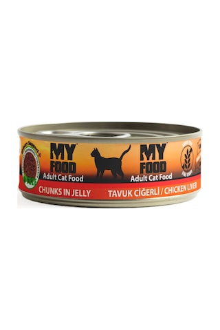 My Food Jöleli Parça Etli Yetişkin Kedi Yaş Maması Tavuk Ciğerli 12 x 100 G